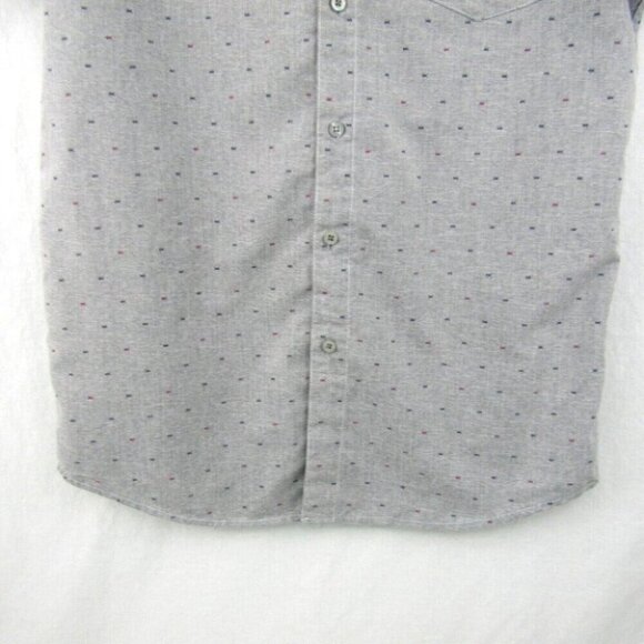 Molokai Surf Co Gray Fish Bone Print Camp Shirt Button Down Size M Surfer Beach - Picture 4 of 10